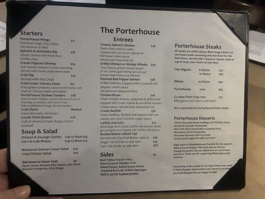 Menu photo 1 Philly Porterhouse Philadelphia, MS Menu photo 1 Philly Porterhouse Philadelphia, MS