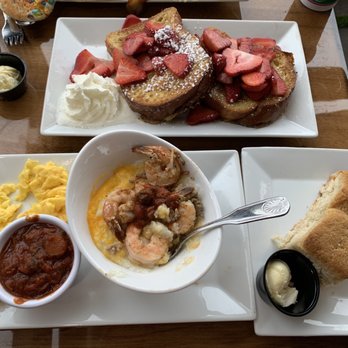 Biscuit - Strawberry French Toast, Shrimp 'n Grits that comes with 2 biscuits - Breakfast & Brunch Near Me - Frisco, Texas Biscuit - Strawberry French Toast, Shrimp 'n Grits that comes with 2 biscuits - Breakfast & Brunch Near Me - Frisco, Texas
