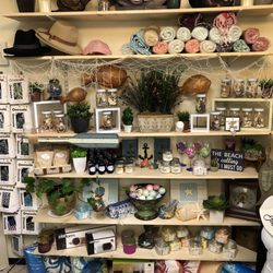 Beach towels, onesole toppers, handmade bath salts/sugars, soy candles, drink mixers, massage pillows, giftware and beachwear