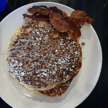 Otto's Kitchen & Comfort - Sunday morning brunch special...coffee cake pancakes with a side of bacon. - Breakfast & Brunch Near Me - Pittsfield, Massachusetts