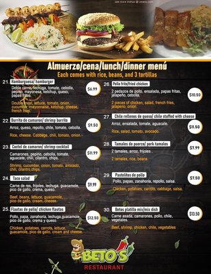Menu photo 2 Beto’s Restaurant Beatrice, NE Menu photo 2 Beto’s Restaurant Beatrice, NE