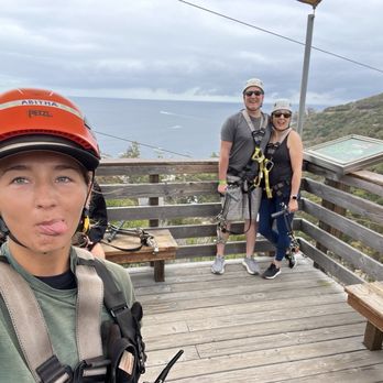 Catalina Zip Line Eco Tour - Jaimie and I with Zipline guide Abby - Ziplining Near Me - Avalon, California Catalina Zip Line Eco Tour - Jaimie and I with Zipline guide Abby - Ziplining Near Me - Avalon, California