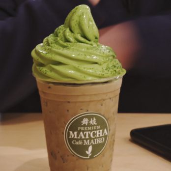 Premium Matcha Cafe Maiko - Hojicha latte float with matcha soft serve - Ice Cream & Frozen Yogurt Near Me - Tempe, Arizona Premium Matcha Cafe Maiko - Hojicha latte float with matcha soft serve - Ice Cream & Frozen Yogurt Near Me - Tempe, Arizona