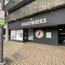 Boardworks Tech Shop - Our shop storefront from Railroad Ave.