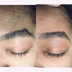 Mild Magnolia - Eye brow wax trim + tweeze | before + after |