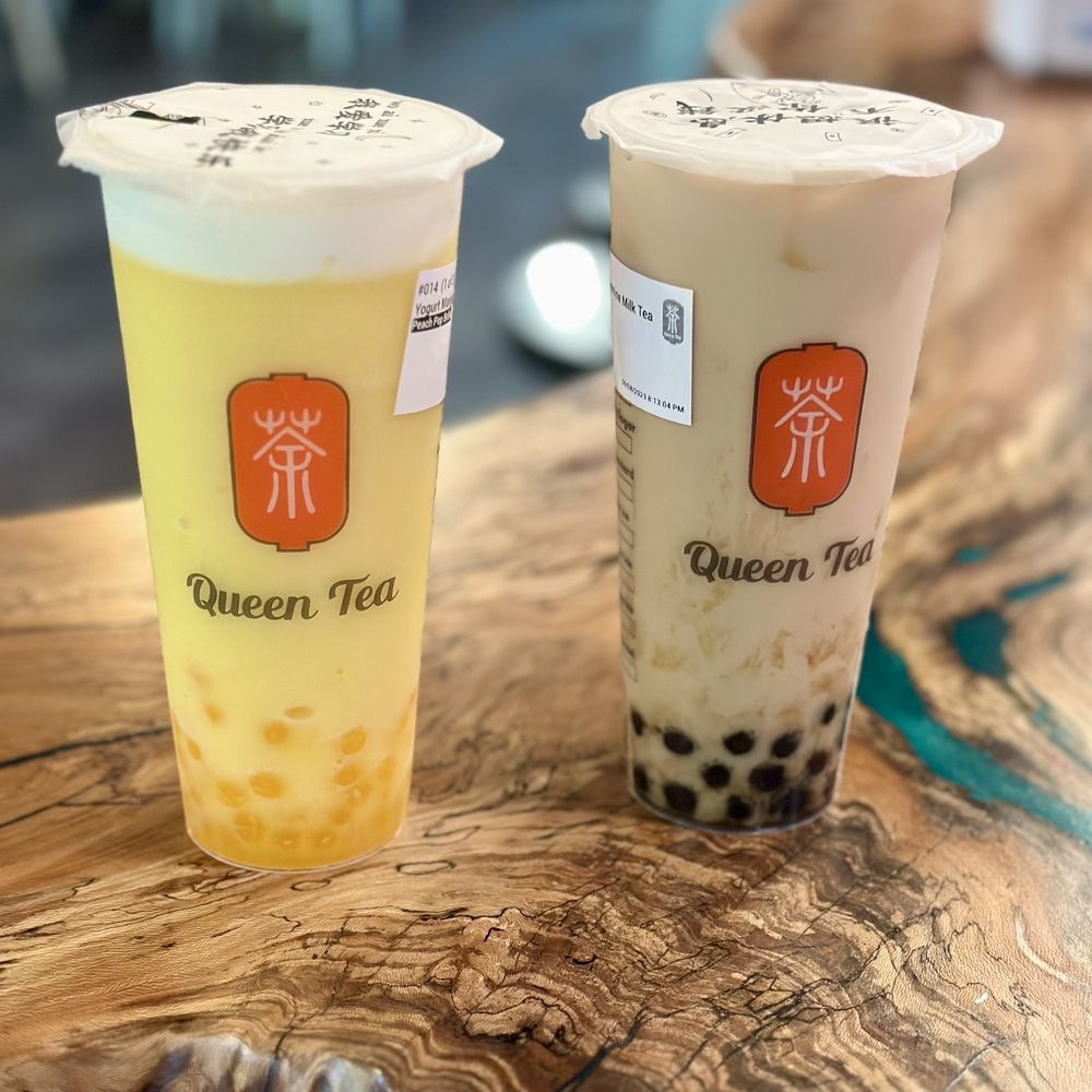 Queen Tea - The Avenue West Cobb - Brown Sugar Jasmine Milk Tea &  Yogurt Mango Milk Foam Slushy - Bubble Tea Near Me - Marietta, Georgia