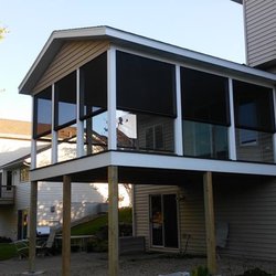 Dan Oelfke Construction - Newly built 3 season porch with Trex decking, tempered glass panels with screen e-z