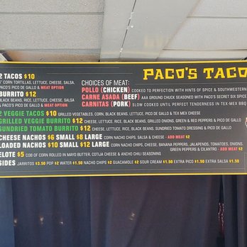 Paco's Tacos - Menu - Mexican Near Me - Orillia, Ontario Paco's Tacos - Menu - Mexican Near Me - Orillia, Ontario