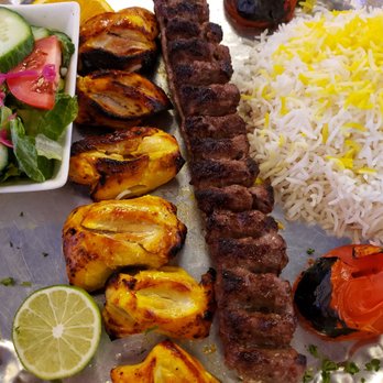 Caspian Restaurant - Chicken and koobideh combo plate - Mediterranean Near Me - Mountain View, California