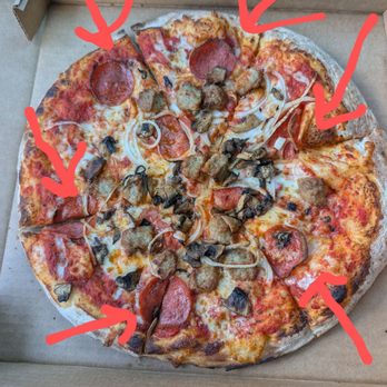 South Coast Pizza - A supreme 12-in pizza which only has six pepperoni slices on it and they are small pepperoni slice. Sad Pizza - Pizza Near Me - Knoxville, Tennessee South Coast Pizza - A supreme 12-in pizza which only has six pepperoni slices on it and they are small pepperoni slice. Sad Pizza - Pizza Near Me - Knoxville, Tennessee