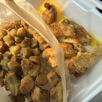 Biddy’s - 5 pc LP with okra - Chicken Wings Near Me - Macon, Georgia