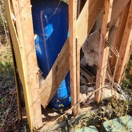When the company finished, this is what they had done to my previously enclosed pumphouse.