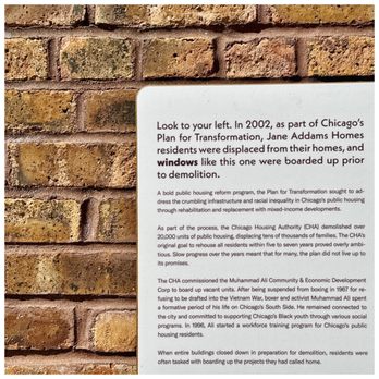 National Public Housing Museum - Outside wall didactic - Museums Near Me - Chicago, Illinois