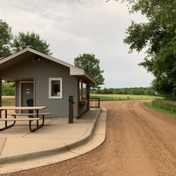 Carver Campground Lake Auburn - The entrance station and road to the 57 campsites.