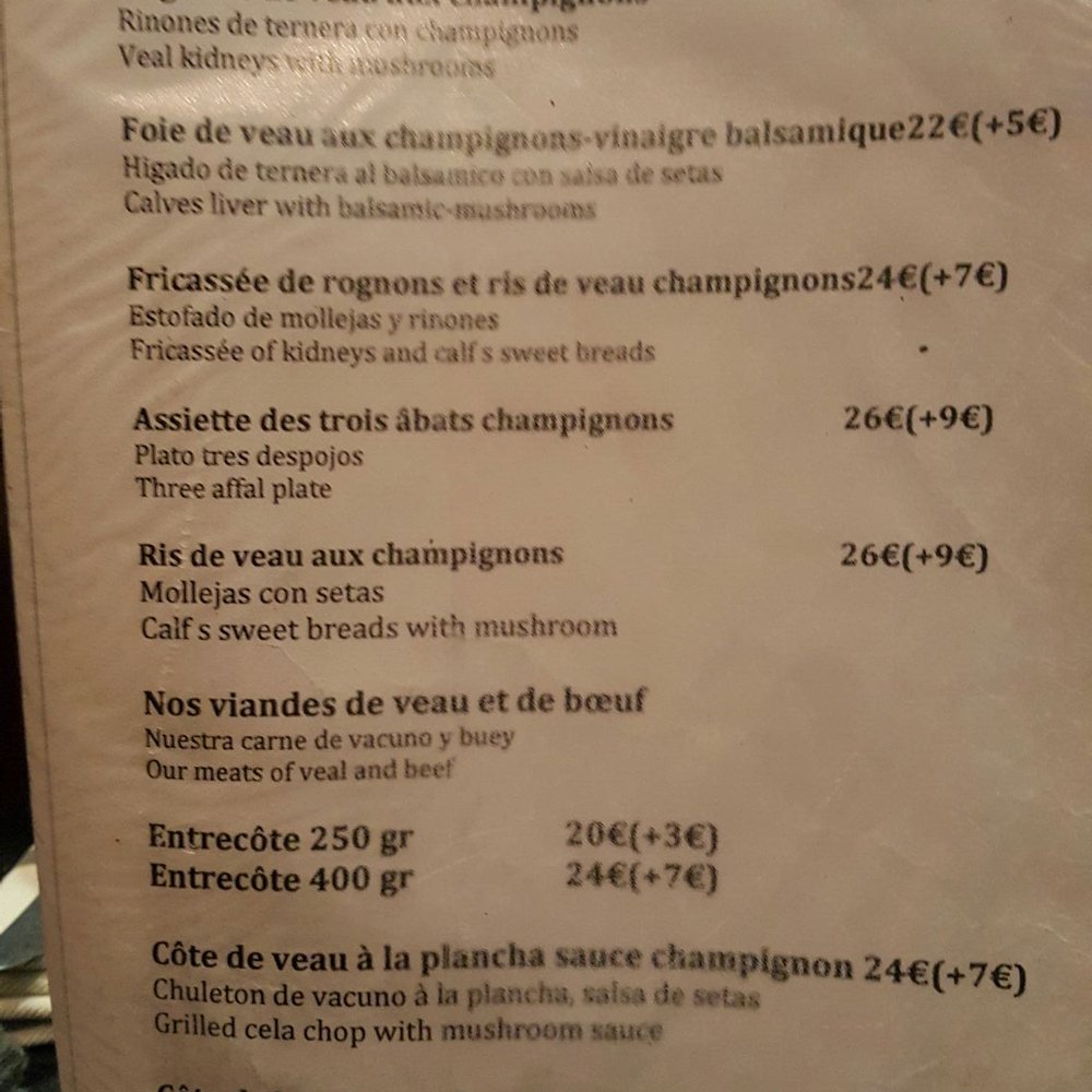Le Volant Basque - Offal menu - Basque Near Me - Paris, 75 Le Volant Basque - Offal menu - Basque Near Me - Paris, 75
