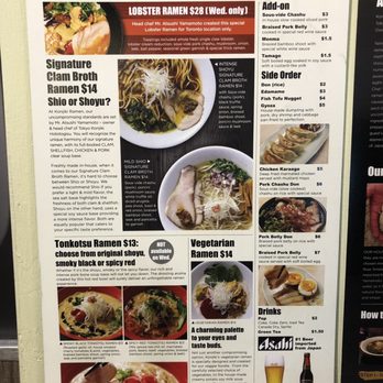Konjiki Ramen - Menu - Ramen Near Me - Toronto, Ontario