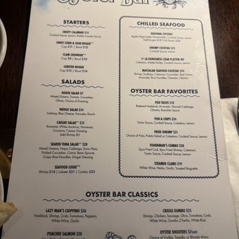 Oyster Bar - Menu - Seafood Near Me - Sparks, Nevada Oyster Bar - Menu - Seafood Near Me - Sparks, Nevada
