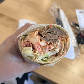 Halal Bros - Lamb #4 CHICKEN AND LAMB SHAWARMA WRAP - Halal Near Me - Fresno, California