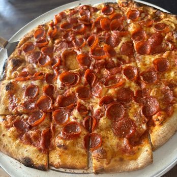 Rail Trail Flatbread - Large Primo Pepperoni - Bars Near Me - Milford, Massachusetts Rail Trail Flatbread - Large Primo Pepperoni - Bars Near Me - Milford, Massachusetts