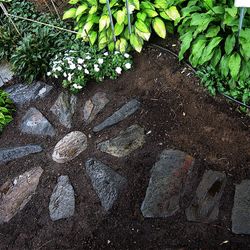 Labour of Love Landscaping & Nursery - Sunburst path in shade garden