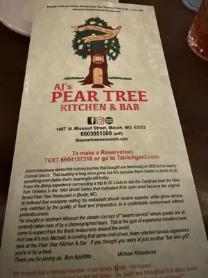Menu photo 5 Pear Tree Kitchen & Bar Macon, MO