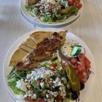 Mika's Greek - Chicken Souvlaki Small Plate with Greek Salad - small x 2 - Mediterranean Near Me - Tempe, Arizona Mika's Greek - Chicken Souvlaki Small Plate with Greek Salad - small x 2 - Mediterranean Near Me - Tempe, Arizona