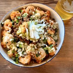Proof kitchen & Bar - Taco Truck tots with Shrimp and Steak!
