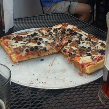 Fellini's Pizza - Sicilian only 2 slices in and was stuffed! - Pizza Near Me - Atlanta, Georgia Fellini's Pizza - Sicilian only 2 slices in and was stuffed! - Pizza Near Me - Atlanta, Georgia