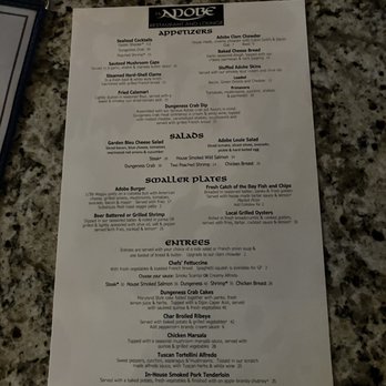 Adobe Restaurant and Lounge - the menu - Seafood Near Me - Yachats, Oregon Adobe Restaurant and Lounge - the menu - Seafood Near Me - Yachats, Oregon