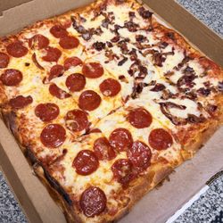 Sicilian half pepperoni half bacon