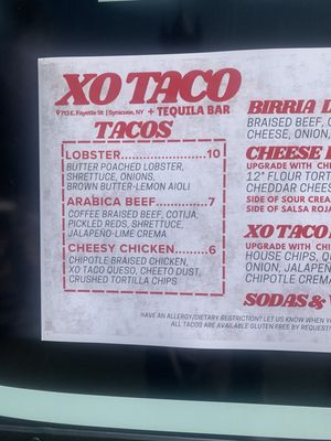 Menu photo 1 XO Taco Syracuse, NY Menu photo 1 XO Taco Syracuse, NY