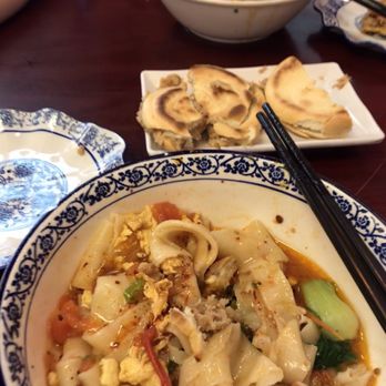 Xian Kitchen - Egg and tomato biang biang mian, Mt Qi noodles, rou jia mo (sandwich in the middle) - Chinese Near Me - Milpitas, California Xian Kitchen - Egg and tomato biang biang mian, Mt Qi noodles, rou jia mo (sandwich in the middle) - Chinese Near Me - Milpitas, California