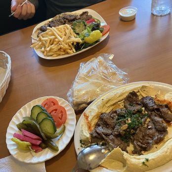 Hanadi's Mediterranean Food - Beef Shawarma Plate, Hummus Beef Shawarma Plate - Mediterranean Near Me - Pittsburgh, Pennsylvania