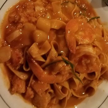 Bistro Mediterranean & Tapas Bar - Seafood Pasta.  (Pappardelle de Mariscos) shrimp, scallops, lobster,) - Spanish Near Me - Westbrook, Connecticut