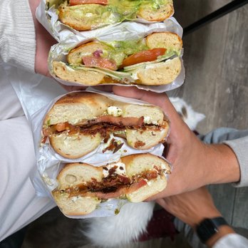 P-Town Coffee & Tea - Veggie bagel on jalapeño cheddar and a 56 on garlic - Coffee & Tea Near Me - Pacifica, California P-Town Coffee & Tea - Veggie bagel on jalapeño cheddar and a 56 on garlic - Coffee & Tea Near Me - Pacifica, California