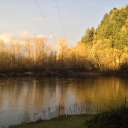 Sandy Riverfront Rv Resort - Looking across the river towards the park and boat launch.