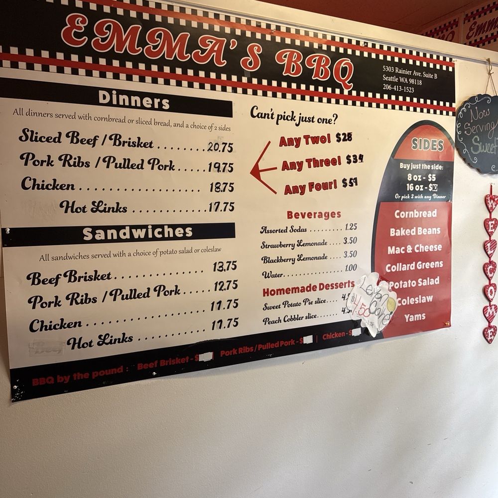 Emma's BBQ - Menu - Southern Near Me - Seattle, Washington Emma's BBQ - Menu - Southern Near Me - Seattle, Washington