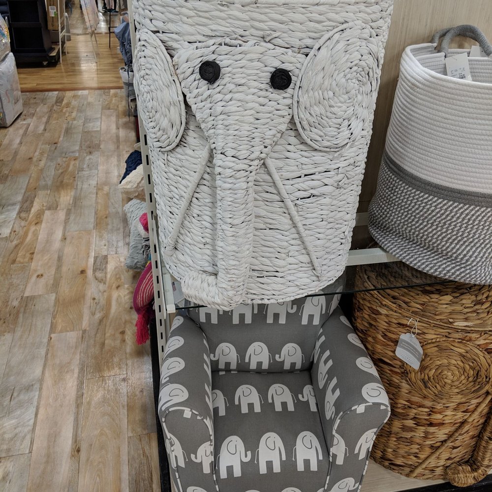 HomeGoods - Elephant chair and basket - Home Decor Near Me - Wylie, Texas HomeGoods - Elephant chair and basket - Home Decor Near Me - Wylie, Texas