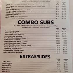 Mother's Subs - Menu