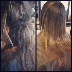 Julia's Beauty Salon - Straight perm before and after