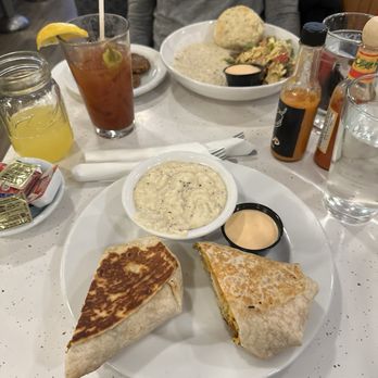 The Med - Breakfast burrito and veggie scramble. - Mediterranean Near Me - Asheville, North Carolina The Med - Breakfast burrito and veggie scramble. - Mediterranean Near Me - Asheville, North Carolina