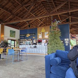 Prismatic Coffee - Absolutely lovely (and HUGE) comfy premises.  Love the cathedral ceilings with wood roof!