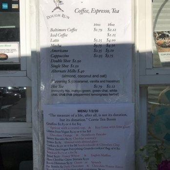Dough Run - Menu - Coffee & Tea Near Me - Monkton, Maryland