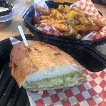 Mission Pizza - Chicken pesto & loaded fries - Pizza Near Me - Avila Beach, California Mission Pizza - Chicken pesto & loaded fries - Pizza Near Me - Avila Beach, California