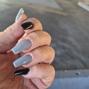Little Paris Nails and Spa studio - 9.18.26 grey-black coffin - Nail Salons Near Me - Burbank, California