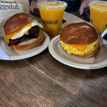 Eggslut - Bacon, Egg & Cheese Fairfax Orange Juice - Breakfast & Brunch Near Me - Los Angeles, California Eggslut - Bacon, Egg & Cheese Fairfax Orange Juice - Breakfast & Brunch Near Me - Los Angeles, California
