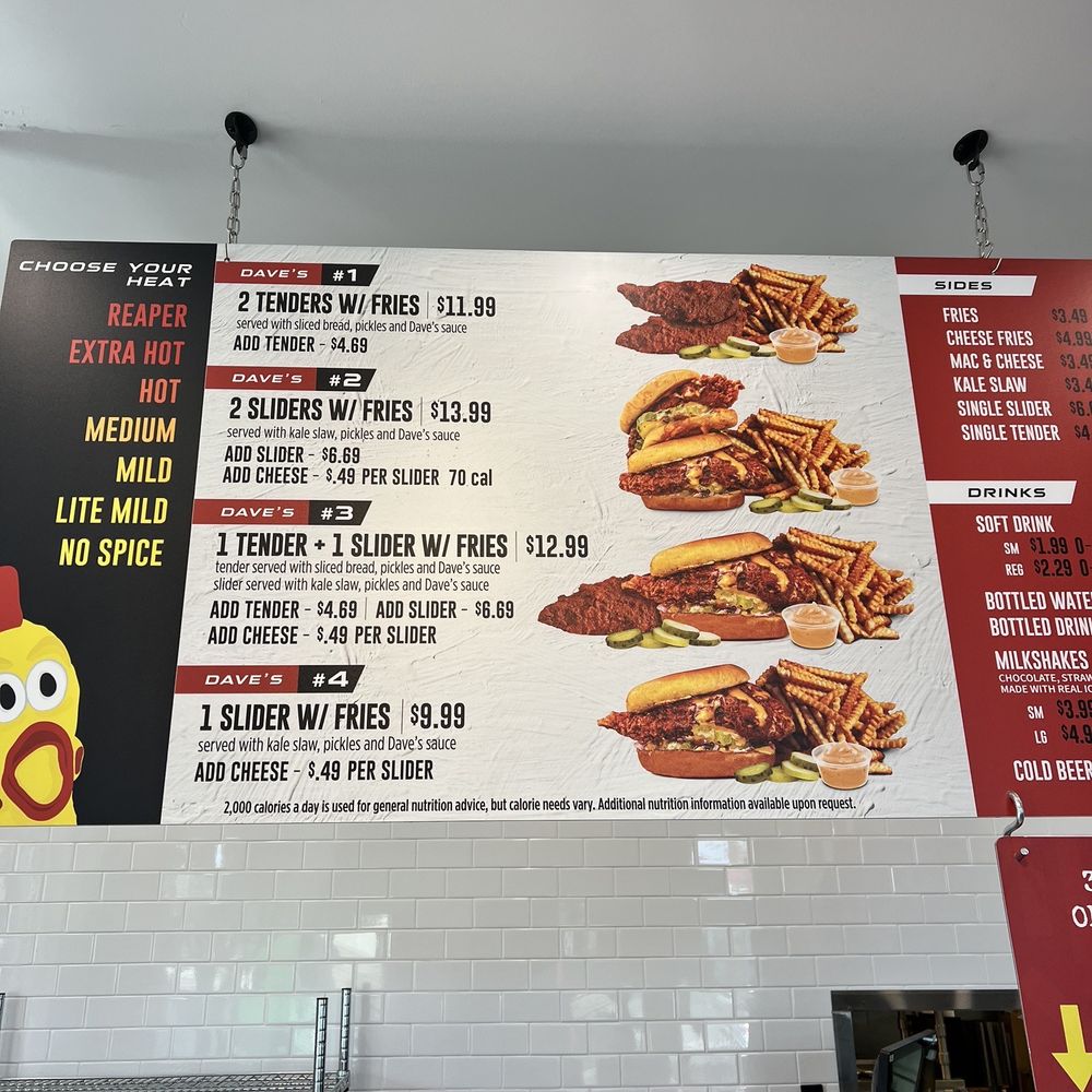 Dave's Hot Chicken - Menu. - Chicken Shop Near Me - Meridian, Idaho Dave's Hot Chicken - Menu. - Chicken Shop Near Me - Meridian, Idaho