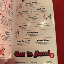 Flying Guillotine - Special drink menu exclusive to this bar, not other Alamo's.