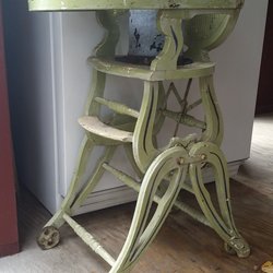 Applebrook Farm - Cool old high chair chillin in the store