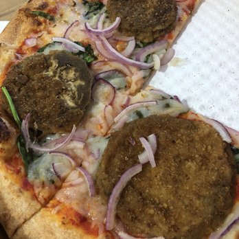 Pizza Rox - Eggplant, onion, spinach and vegan cheese - Pizza Near Me - Boynton Beach, Florida Pizza Rox - Eggplant, onion, spinach and vegan cheese - Pizza Near Me - Boynton Beach, Florida